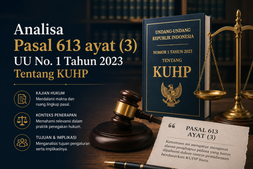 Analisa Pasal 613 ayat (3) UU No. 1 Tahun 2023 Tentang KUHP