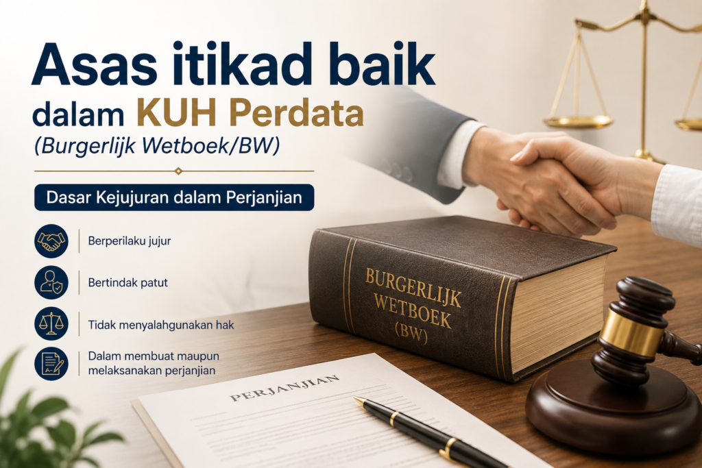 Asas itikad baik dalam KUH Perdata (Burgerlijk Wetboek/BW) Dasar Kejujuran dalam Perjanjian