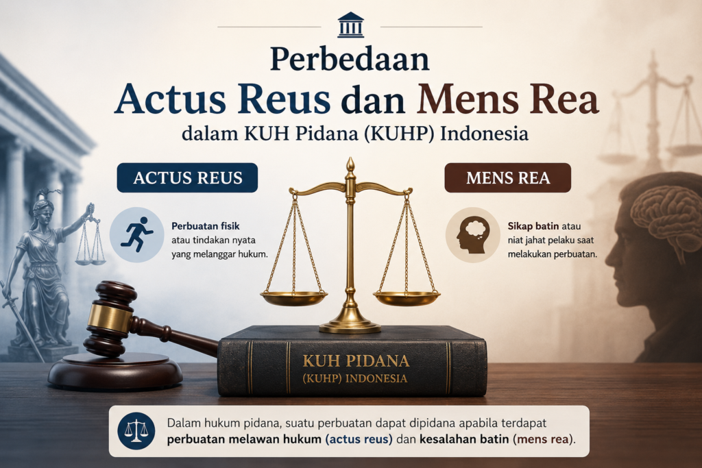 Perbedaan Actus Reus dan Mens Rea dalam KUH Pidana (KUHP) Indonesia