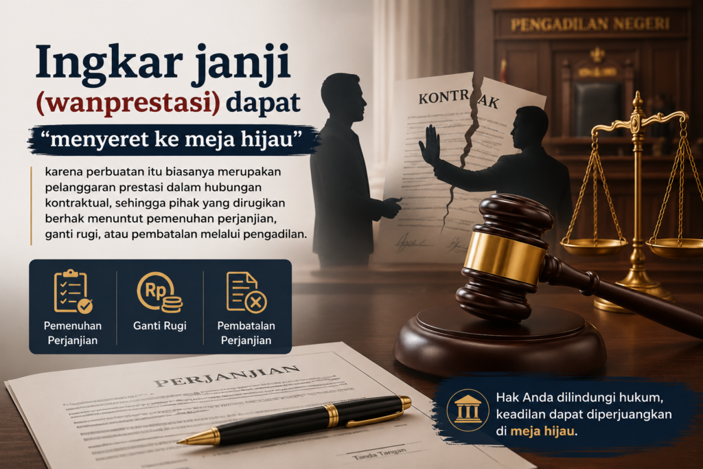 Wanprestasi Bisa Menyeret Anda ke Meja Hijau