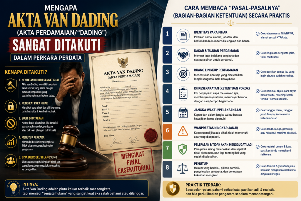 Mengapa Akta Van Dading sangat ditakuti dalam perkara perdata